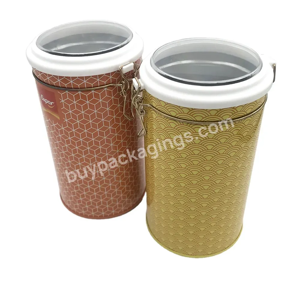 Airtight Tea Packaging Tin Box With Transparent Lid