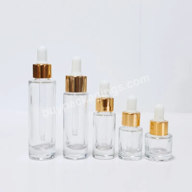 All Sizes Available Transparent Cylinder Essential Oil Serum Glass Dropper Bottle With Pipette