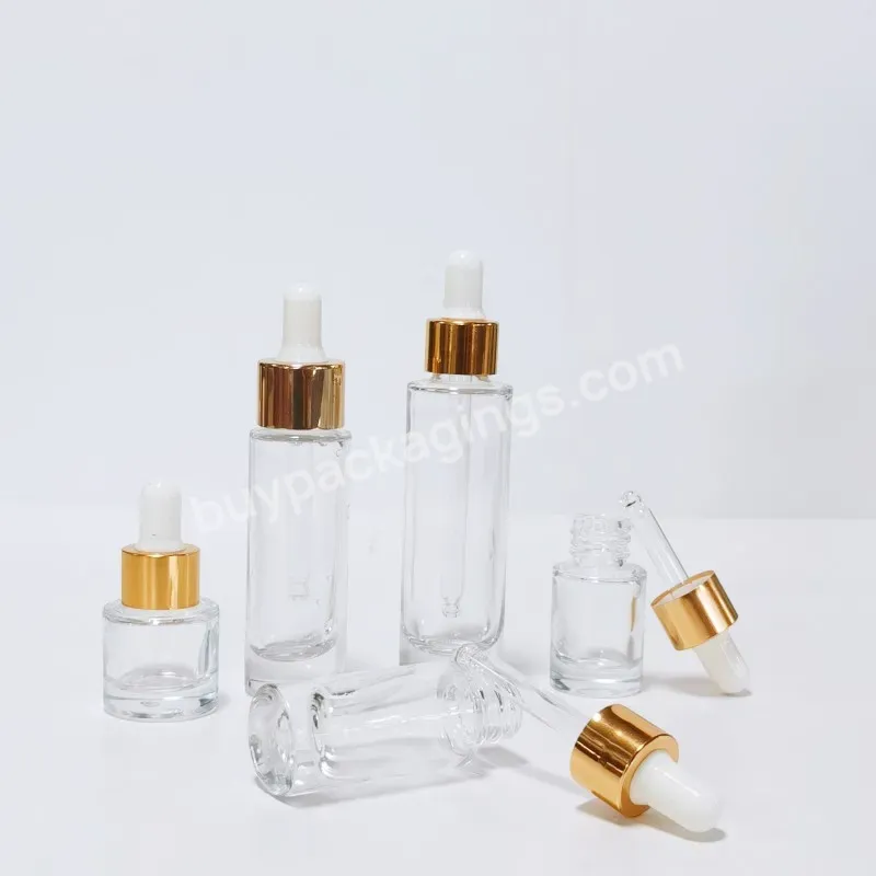 All Sizes Available Transparent Cylinder Essential Oil Serum Glass Dropper Bottle With Pipette