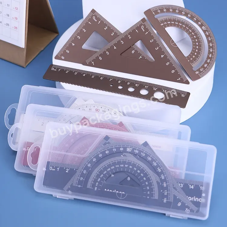 Aluminium Alloy Stationery Geometric Math Scale Tools Protractor Triangle Teaching School Mathematical Plastic Ruler Set