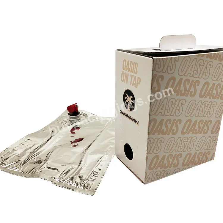 Aluminum Bib 3l 5l 10l 96oz Plastic Tap Bag For Drinking Coffee Espresso Milk Juice Bag In Paper Box With Butterfly Valve