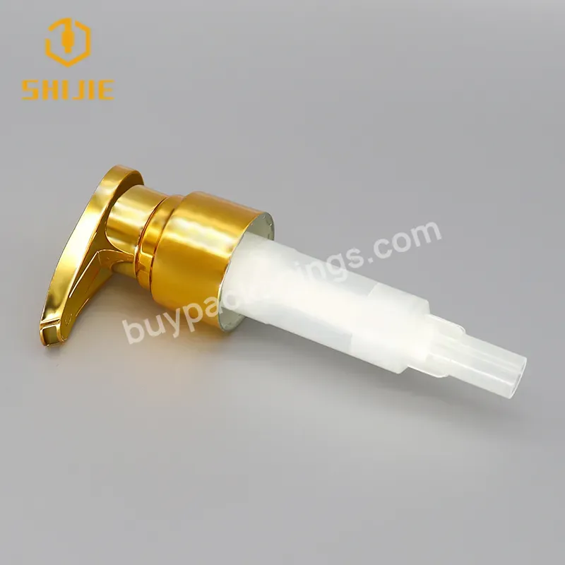 Aluminum Bottle Airless Dispenser Pump 24mm Lotion Hand Pump With 24/410 Gold Dispenser Matte Treatment Lotion Pump 20/410