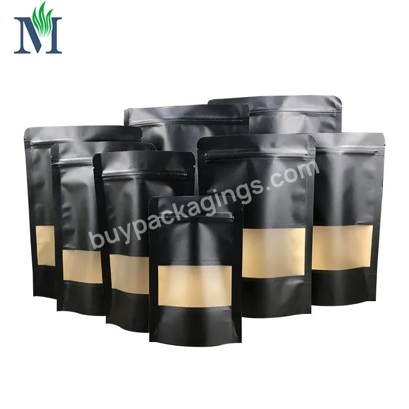 Aluminum Foil Brown Biodegradable Coffee Eco Friendly Food Package Kraft Paper Bags Stand Up Pouch