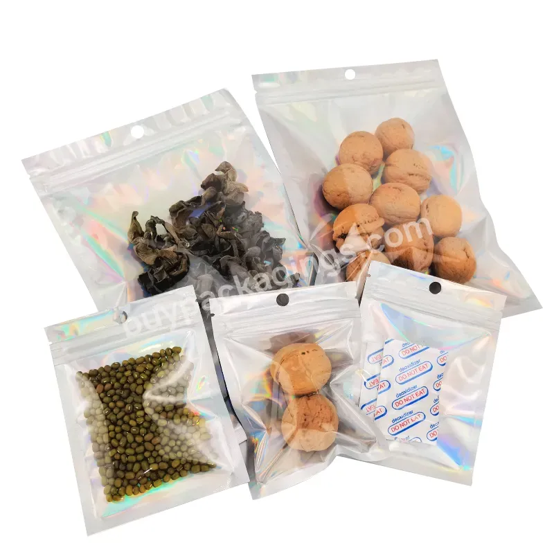 Aluminum Foil Holographic Food Plastic Bag Laser Film Biscuit Candy Deodorization Bag