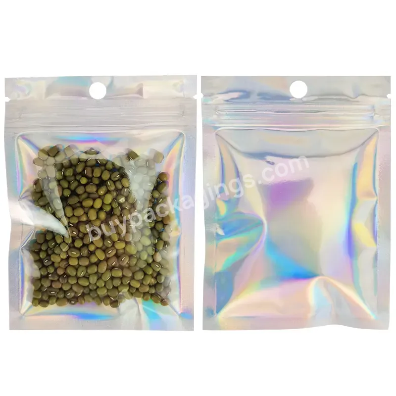 Aluminum Foil Holographic Food Plastic Bag Laser Film Biscuit Candy Deodorization Bag