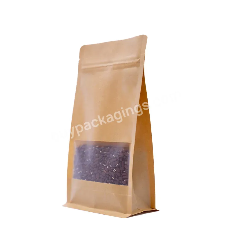 Aluminum Foil Kraft Paper Food Bag Custom Strong Sealing Tea Package Brown Kraft Paper Bags