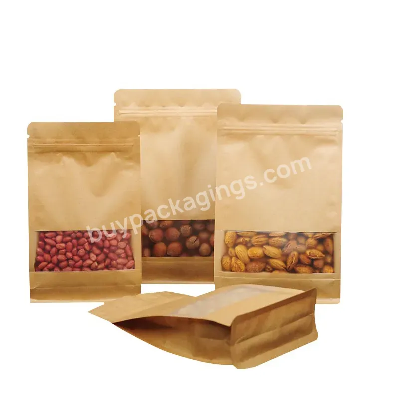 Aluminum Foil Kraft Paper Food Bag Custom Strong Sealing Tea Package Brown Kraft Paper Bags