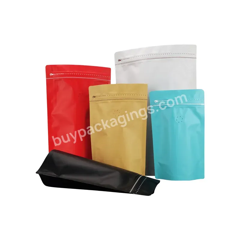 Aluminum Foil Self Supporting Bag With Reusable Zipper Bag And Valve For Packaging Coffee Beans