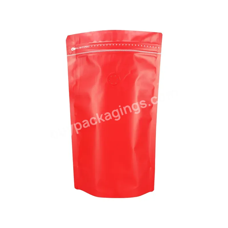 Aluminum Foil Self Supporting Bag With Reusable Zipper Bag And Valve For Packaging Coffee Beans