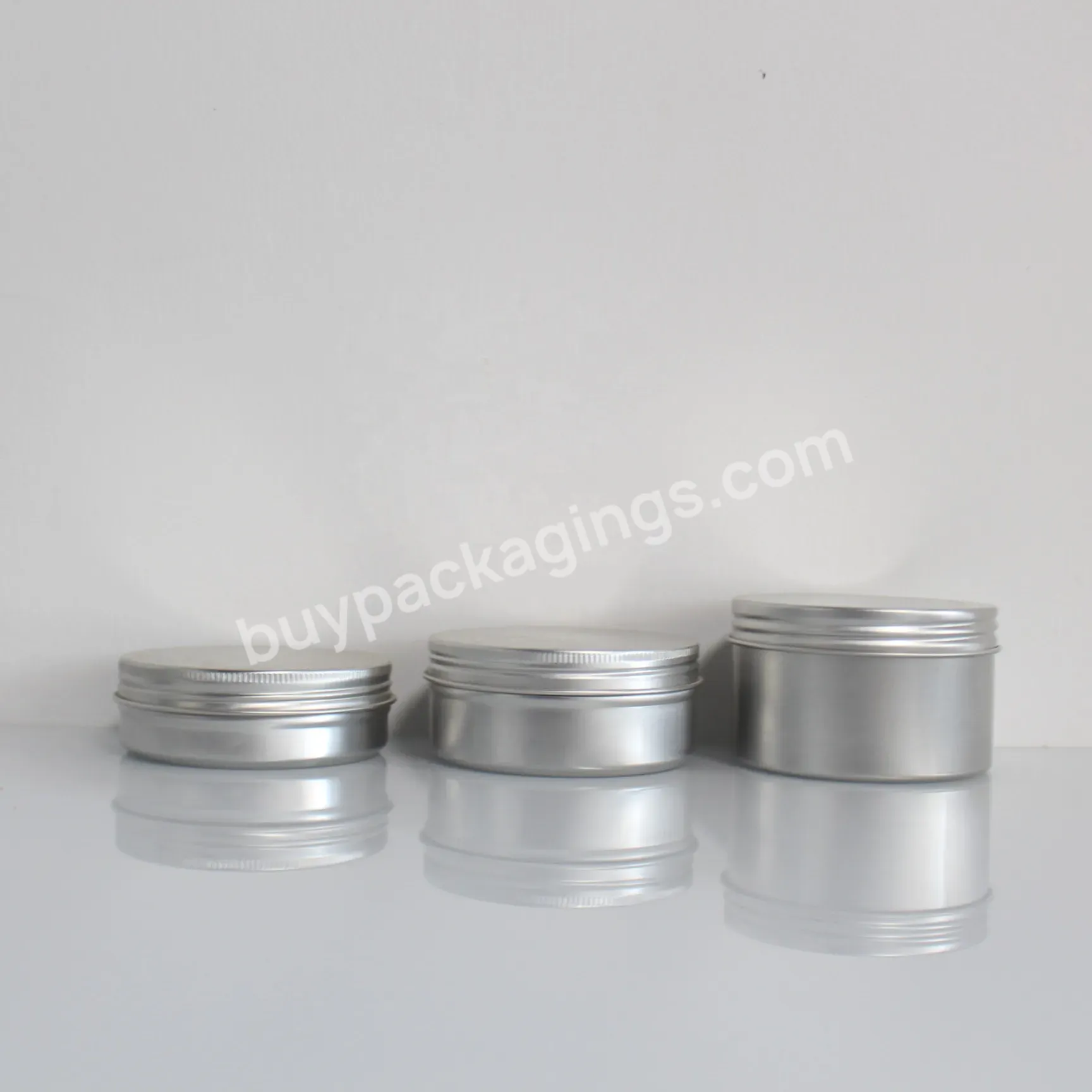 Aluminum Jar With Screw Lid 5ml 10ml 30ml 50ml 60ml 80ml 100ml 120ml 150ml 180ml Round Silver Cosmetic Container Can