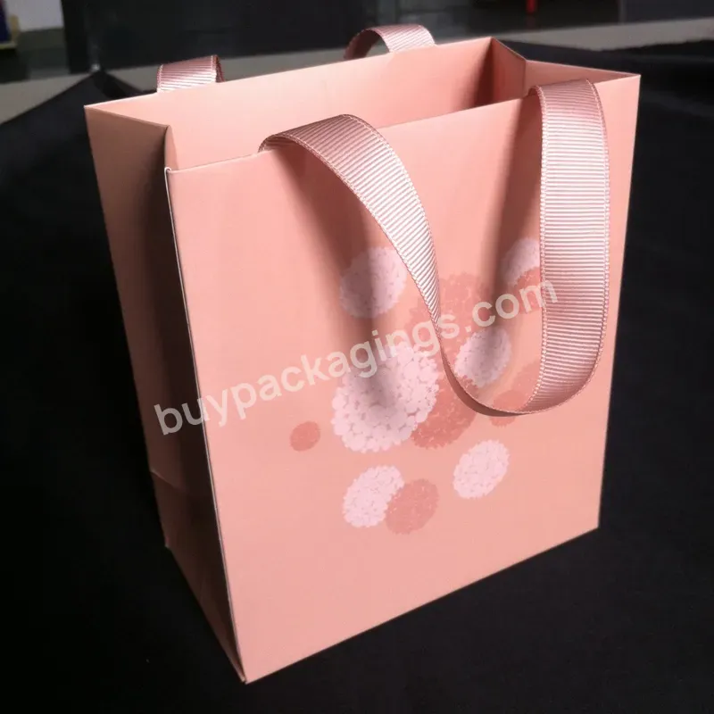 Amazing Luxury Ribbon Handle Pink Gift Paper Bag