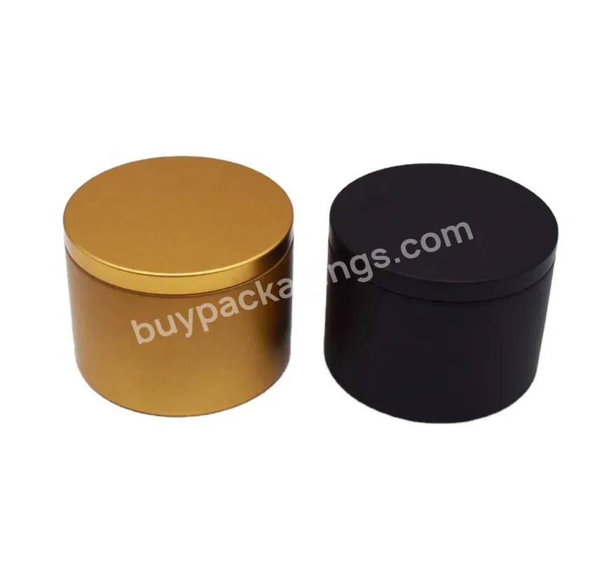 Amazon Hot Sale 8oz Candle Tin Upright Straight Candle Tin With Flush Lid 80x60mm Matte Black Gold In Bulk