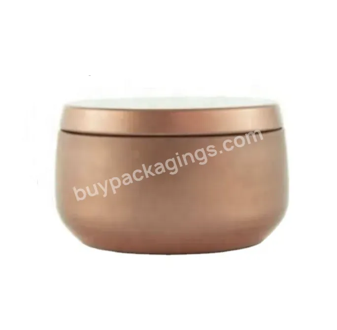 Amazon Hot Sale Deluxe Luxury 8 Ounce Metal Candle Jar With Lid Rose Gold Candle Tins 8oz