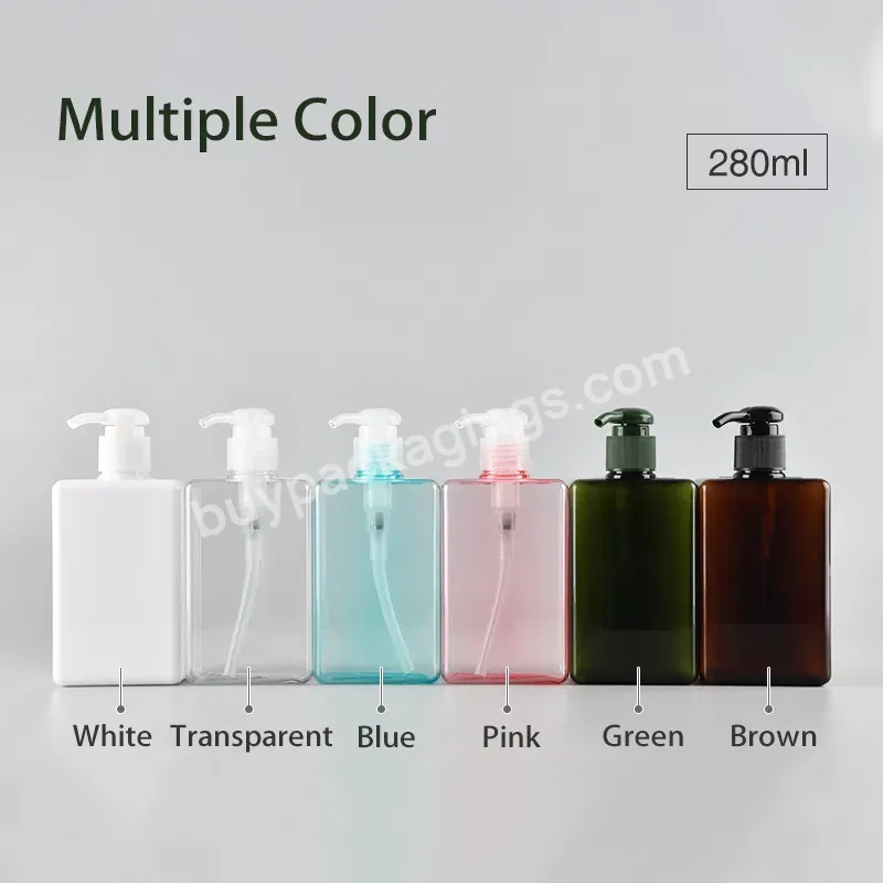 Amber 100ml 250ml 450ml Petg Plastic Cosmetic Packaging Container Recycle Plastic Square Lotion Bottle