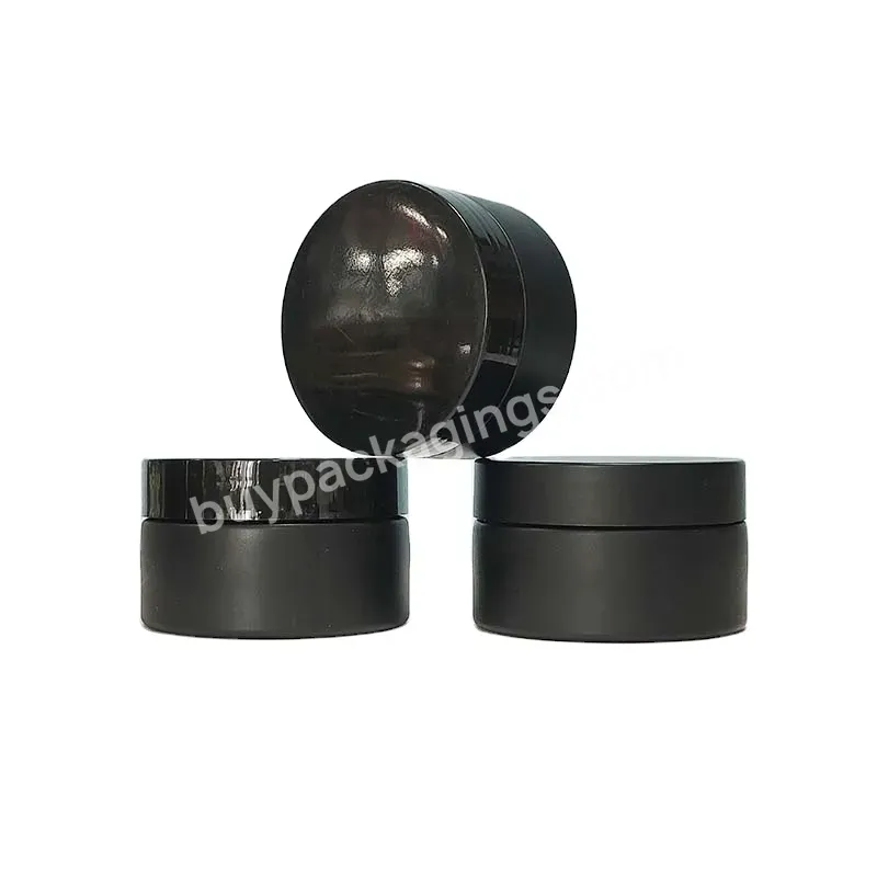 Amber Black 8oz Clear 200ml 300ml 500ml Jars 50g Frost Pot With White Lid Pet Plastic Cosmetic Cream Jar