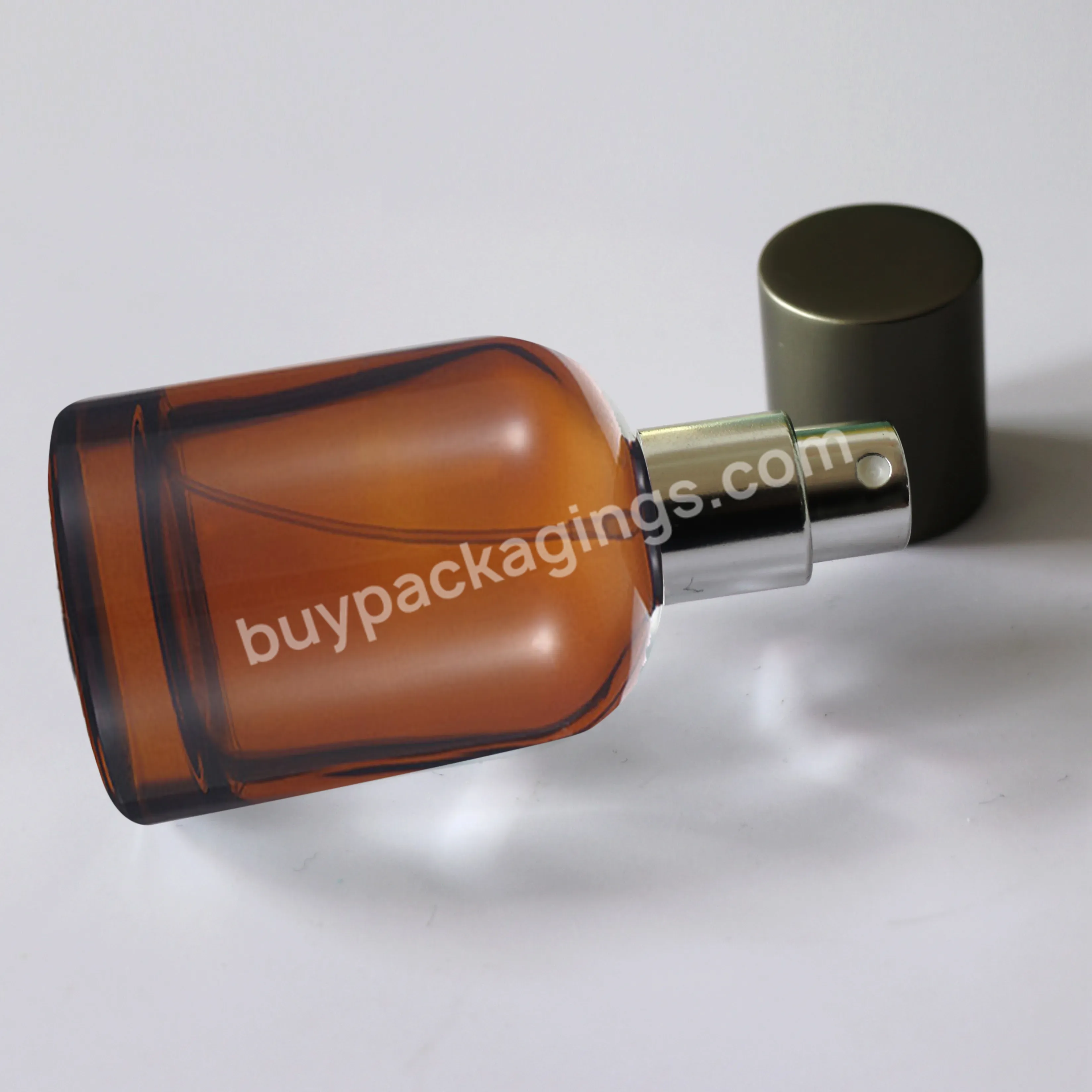 Amber Clear 50ml 30ml Fragrance Round Luxury Wholesale 100ml Aluminum Spray Glass Perfume Bottle