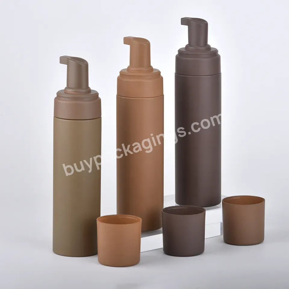 Amber Color 350ml 500ml Flat Shoulder Empty Hair Conditioner Body Foam Liquid Soap Foam Pump Bottle