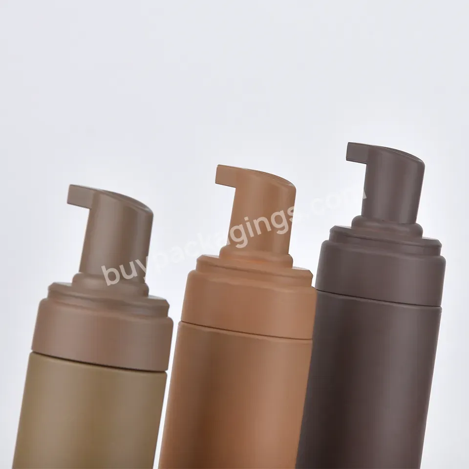 Amber Color 350ml 500ml Flat Shoulder Empty Hair Conditioner Body Foam Liquid Soap Foam Pump Bottle