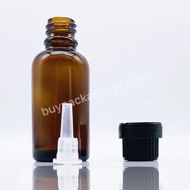 Amber Essential Oil Cosmetic Serum Euro Glass Dropper Bottles With Tip Childproof Cap 5ml 10ml 15ml 20ml 30ml 50ml 100ml