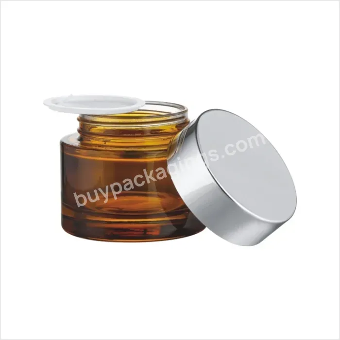 Amber Glass Cosmetic Jar For Personal Care Cream Lotion Empty Cosmetic Container 80ml