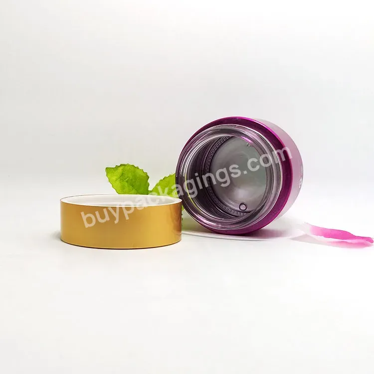 Amber Glass Face Cream Jar 100g Pink Glass Cosmetic Body Facial Eye Cream Container With Silver Gold Aluminum Lid