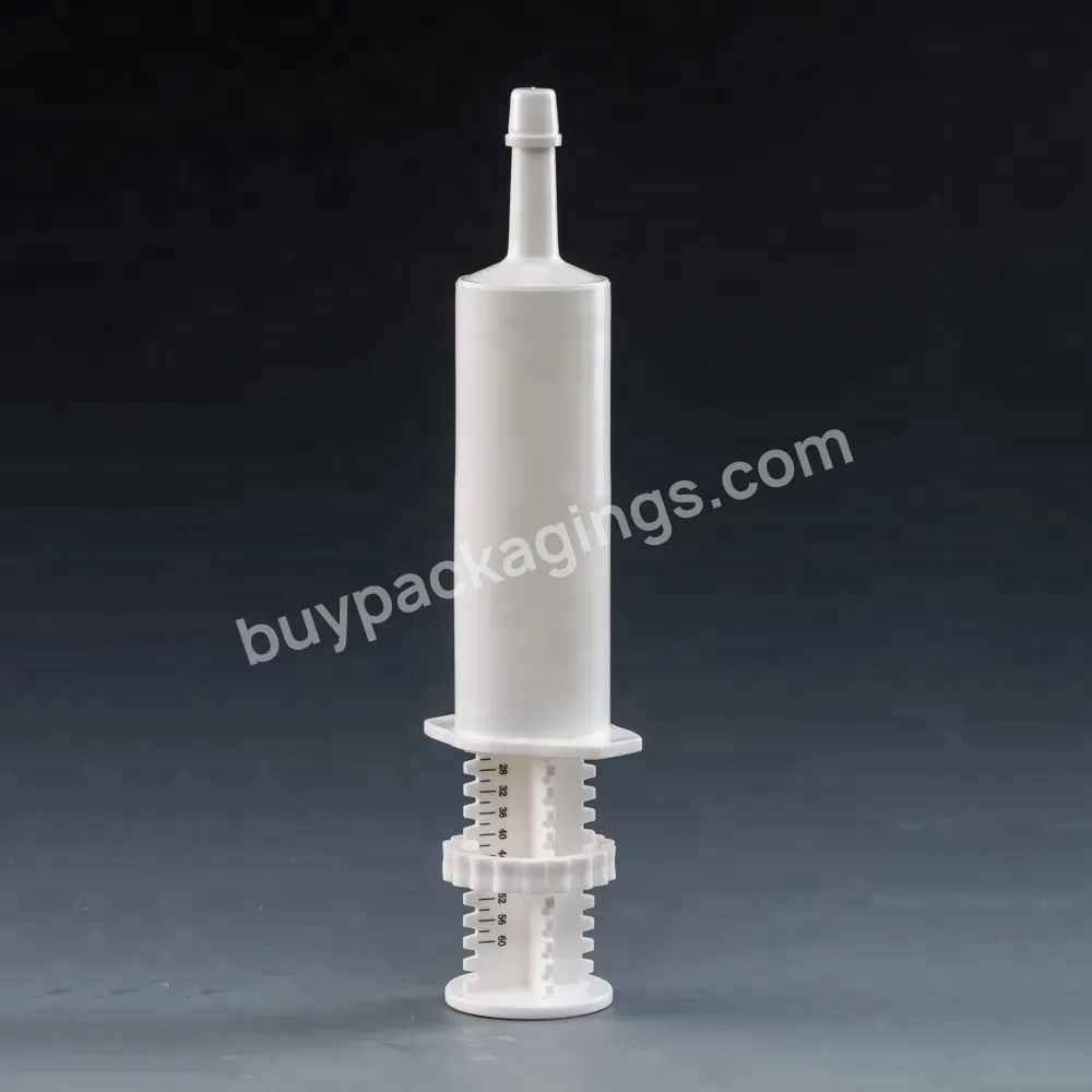 Animal Medicine Packaging Empty 60ml Online New Injector Large Plastic Glue Gel Paste Injection Syringe For Veterinary Use