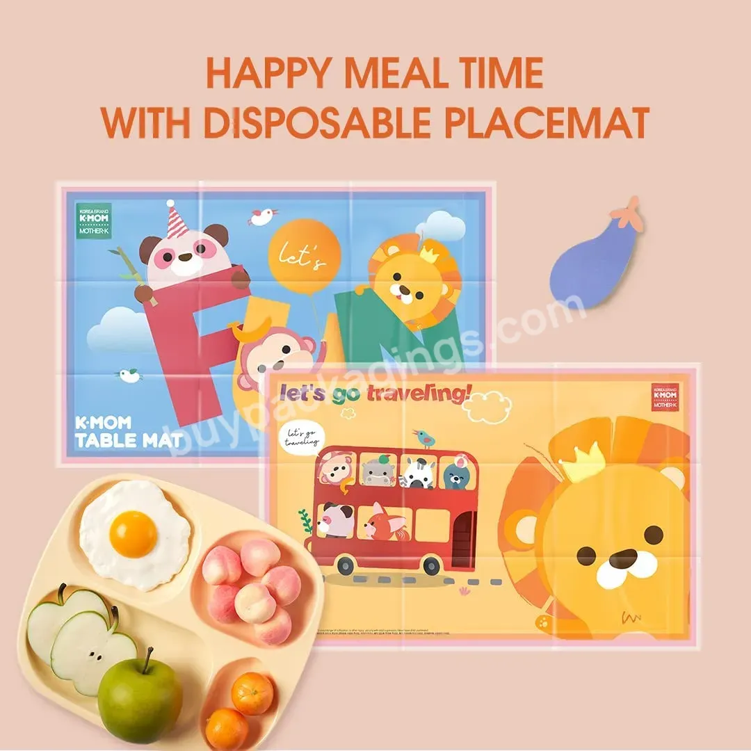 Anti-skidding Disposable Stick-on Table Mats Bpa-free Baby Plastic Placemats For Kids Toddler