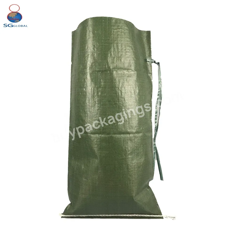 Anti-uv Sand Bag With Tie String Pp Virgin Recycled Anti-flood Recyclable Building Poly Plastic Woven Bag