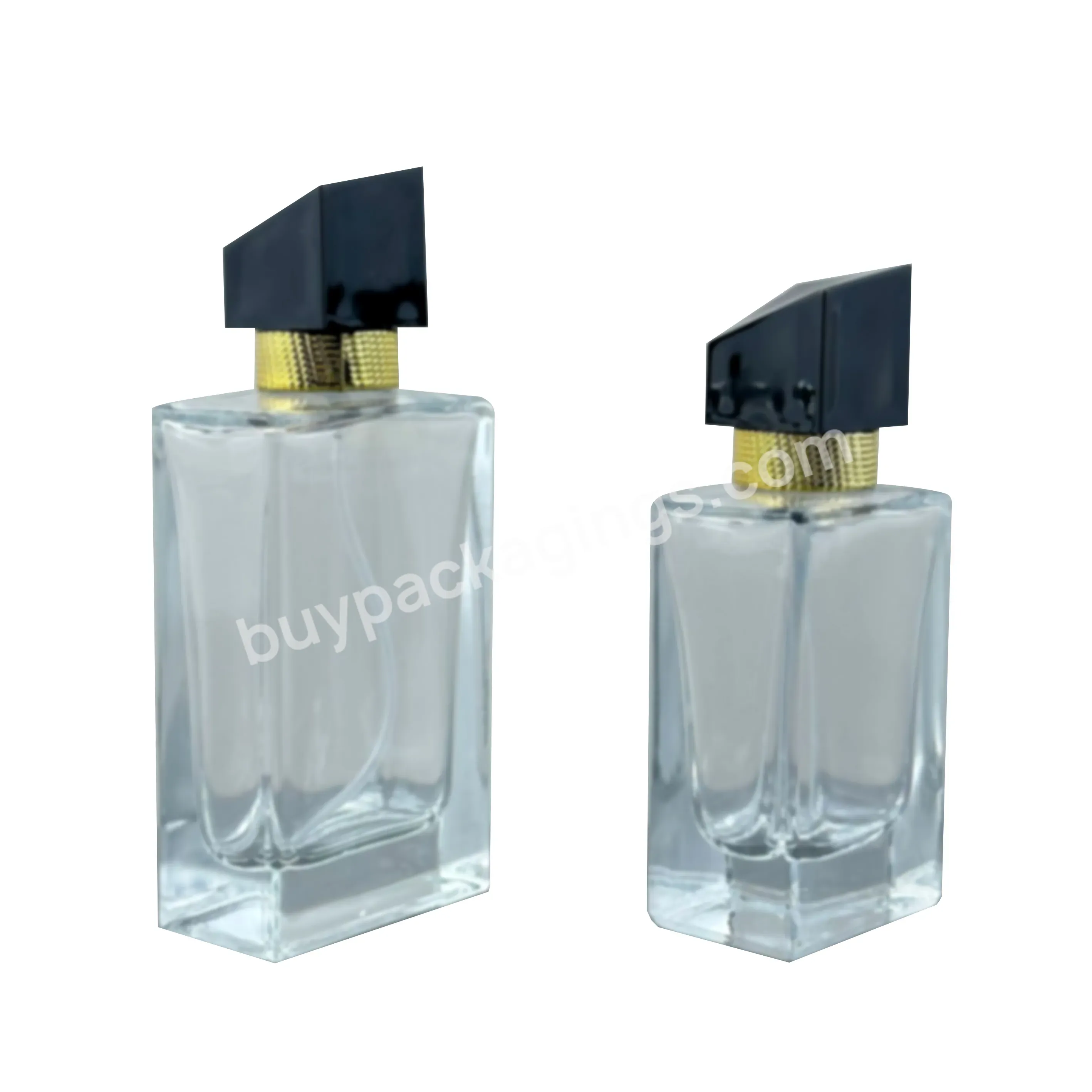 Arabic Square Perfume Bottle Empty Clear Perfume Glass Bottle 30ml 50ml Perfume Spray Bottle