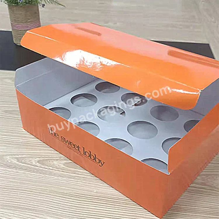 Art Paper Packaging 6 Hole Cake Box Custom Logo Large Size Printing Corrugated Board Cupcakes Rigid Boxes