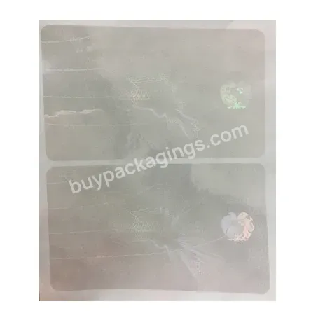 Authentication Laser Label Sticker Transparent Hot Stamping Foil Id Hologram Overlay