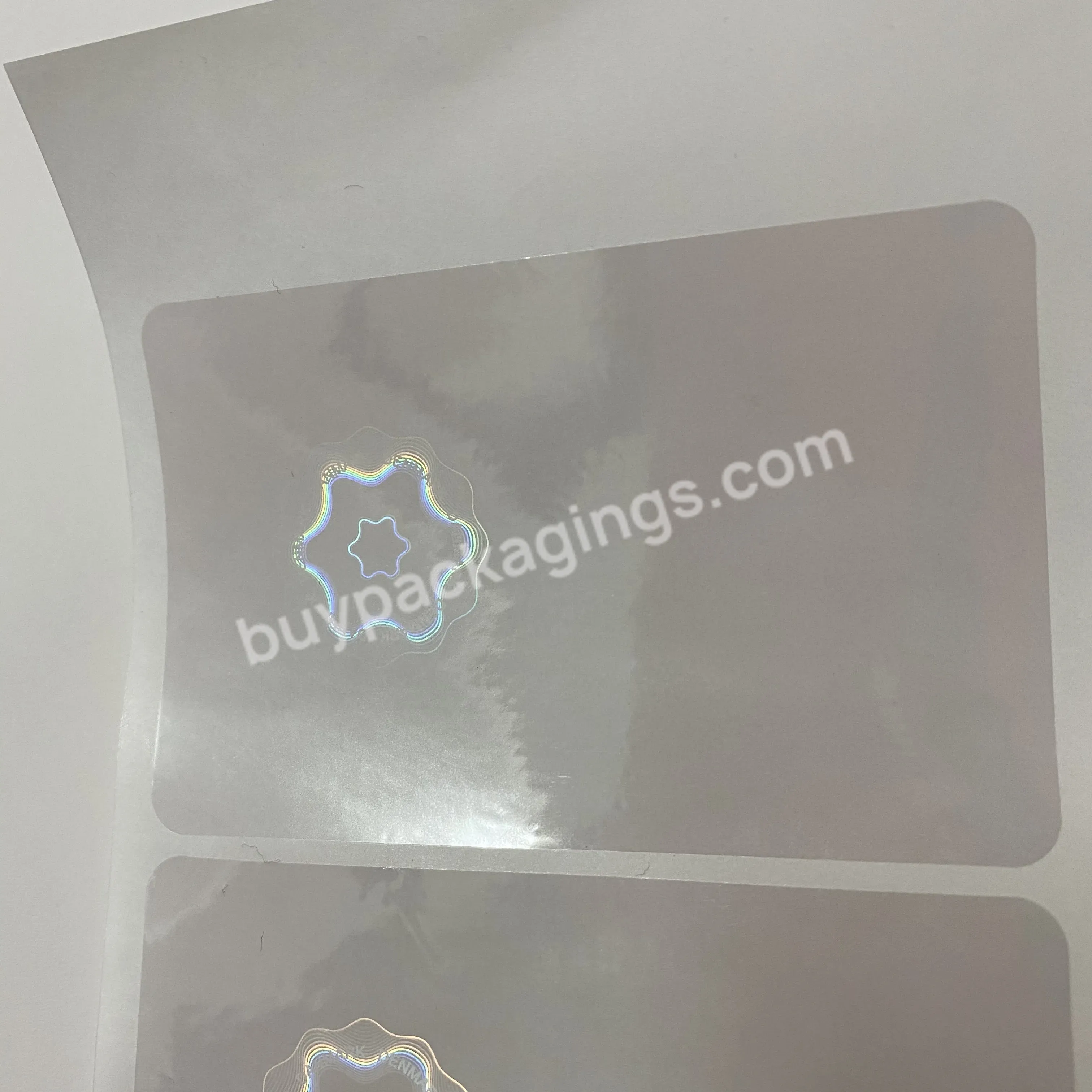 Authentication Laser Label Sticker Transparent Hot Stamping Foil Id Hologram Overlay