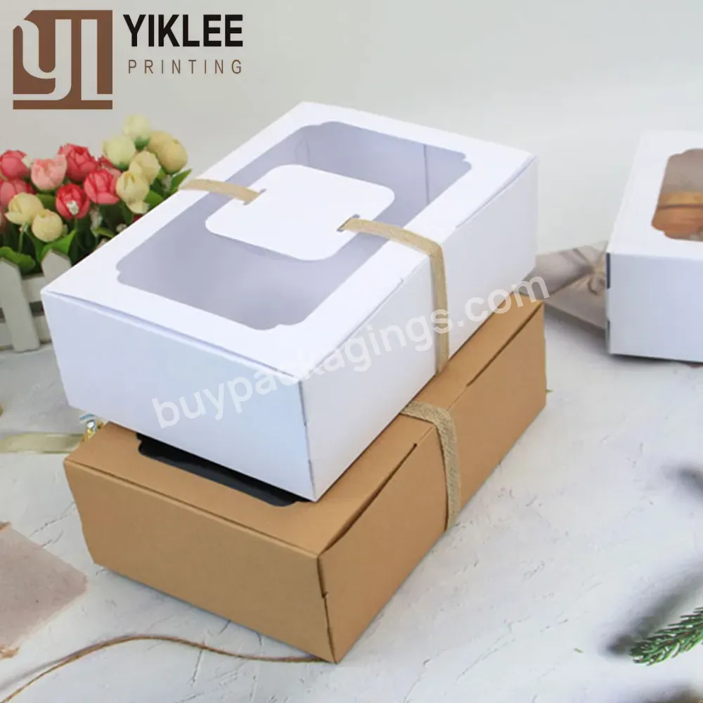 Baby Shower Decoration Custom Candy Boxes Wedding Party Cookie Favor Gifts Box Kraft Paper Packing Box With Transparent Window