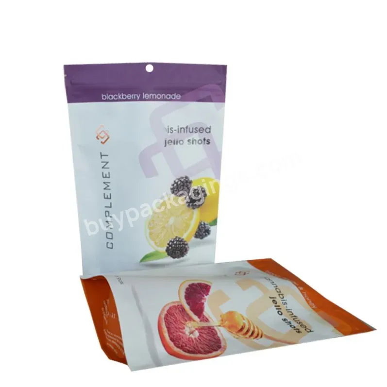 Bag For Food Custom Printed Logo Self Sealing Resealable Holographic Foil Pouch Mylar Zip Lock Bags