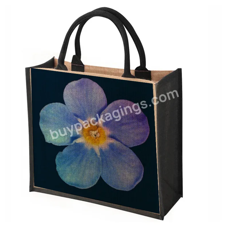 Bag Jute Bag New Design Fashion Durable Reusable Custom Tote Bag Jute With Polyester Lining Inside