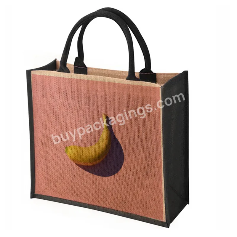 Bag Jute Bag New Design Fashion Durable Reusable Custom Tote Bag Jute With Polyester Lining Inside