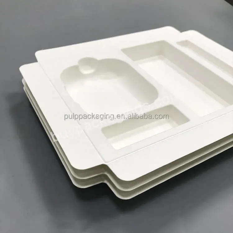 Bagasse Sugarcane Pulp Molded Fiber Process Wet Press Inner Packaging Cosmetic Packaging Insert Tray - Buy Wet Press Recycled Tray,Dry Press Packaging Tray,Molded Pulp Packaging Tray.