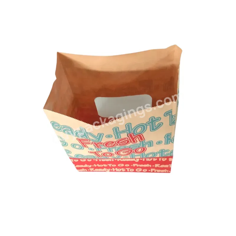Bakery Takeaway Toast Paper Bag Snack Bread Packaging Paper Bag With Window