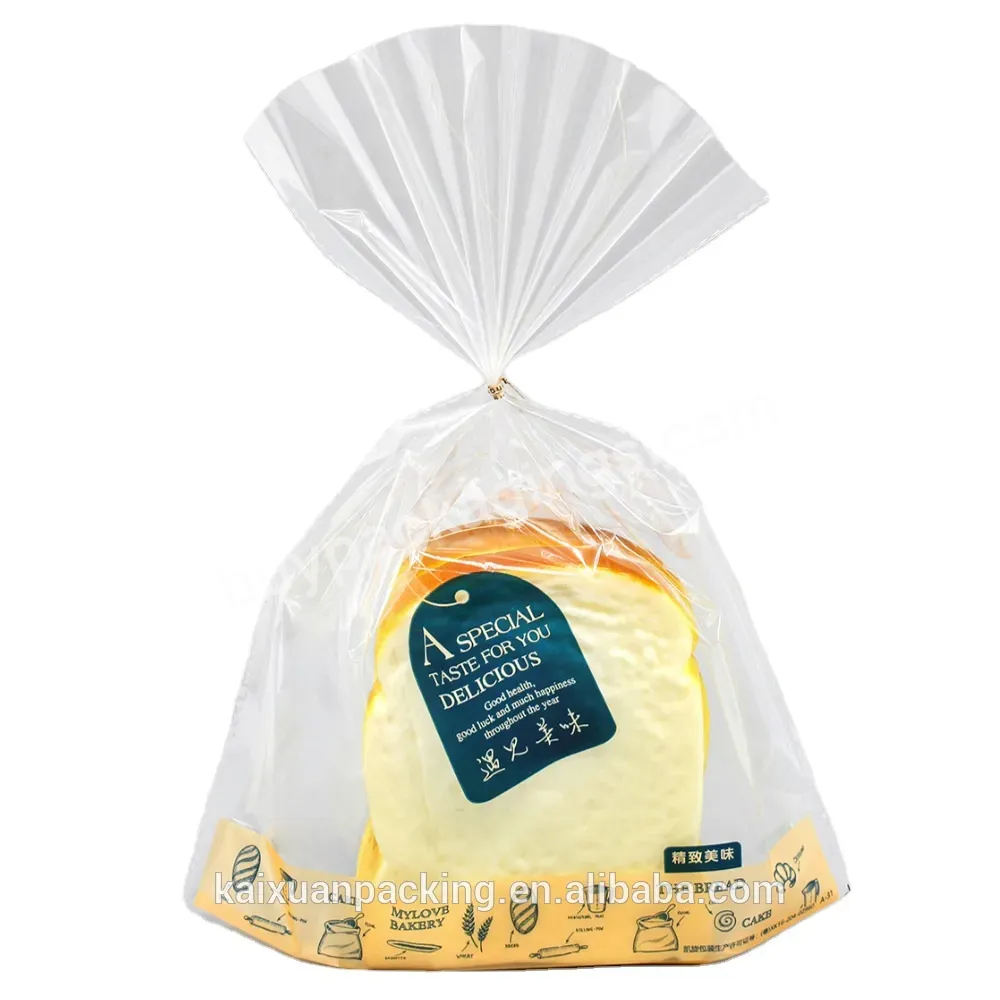 Bakery Toast Packaging Opp Plastic Bread Bags With Logo Printed