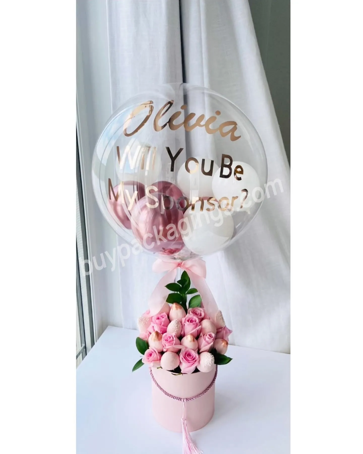 balloons stuffing tray tube gift packing bouquet with ribbon for party birthday balloon filling box