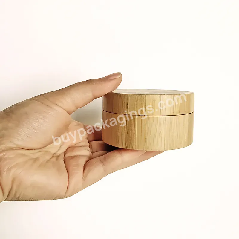 Bamboo Cosmetic Packaging Loose Powder Jar High Quality Empty 30g Natural Cosmetic Packing Bamboo And Plastic Ps Custom Color