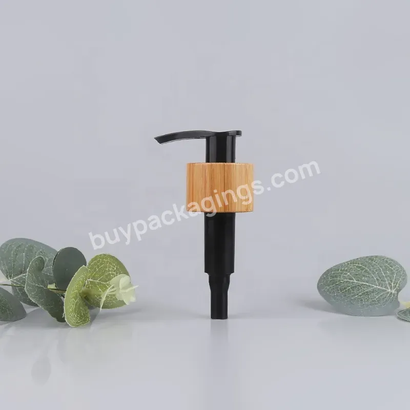 Bamboo Wooden Dispenser Pump Black Color 24/410 28/410 Plastic Bamboo Hand Dispenser Lotion Pump