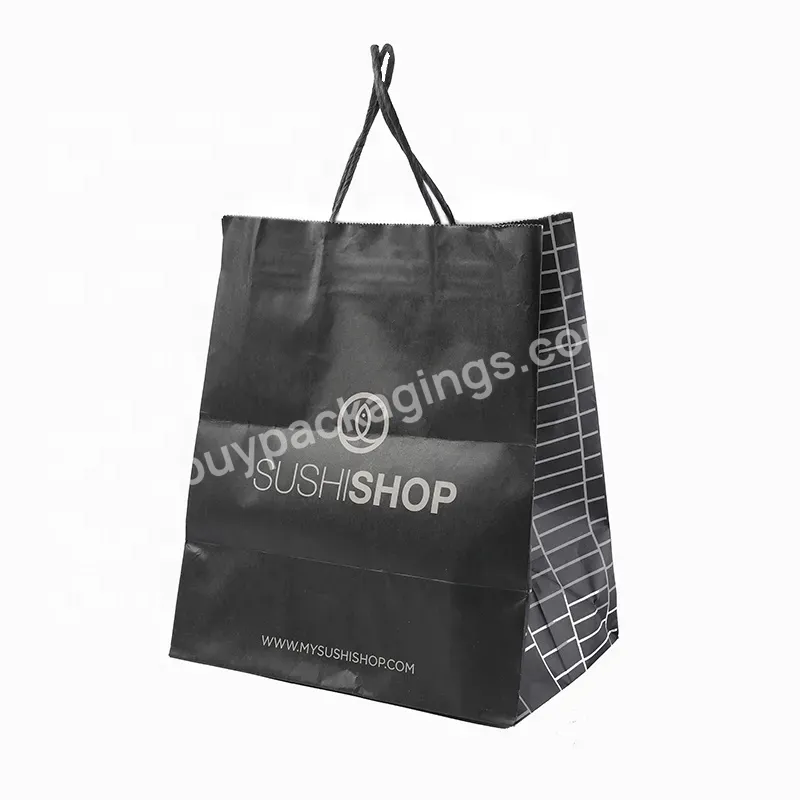 Beatiful Custom High Quality Paper Shopping Packaging Art Paper Bag With Glossy Gold Logo And Rope Handle