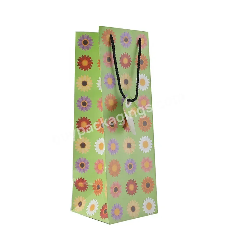 Beatiful Paper Shopping Packaging Art Paper Bag With Glossy Gold Logo And Rope Handle For Shoes And Clothing