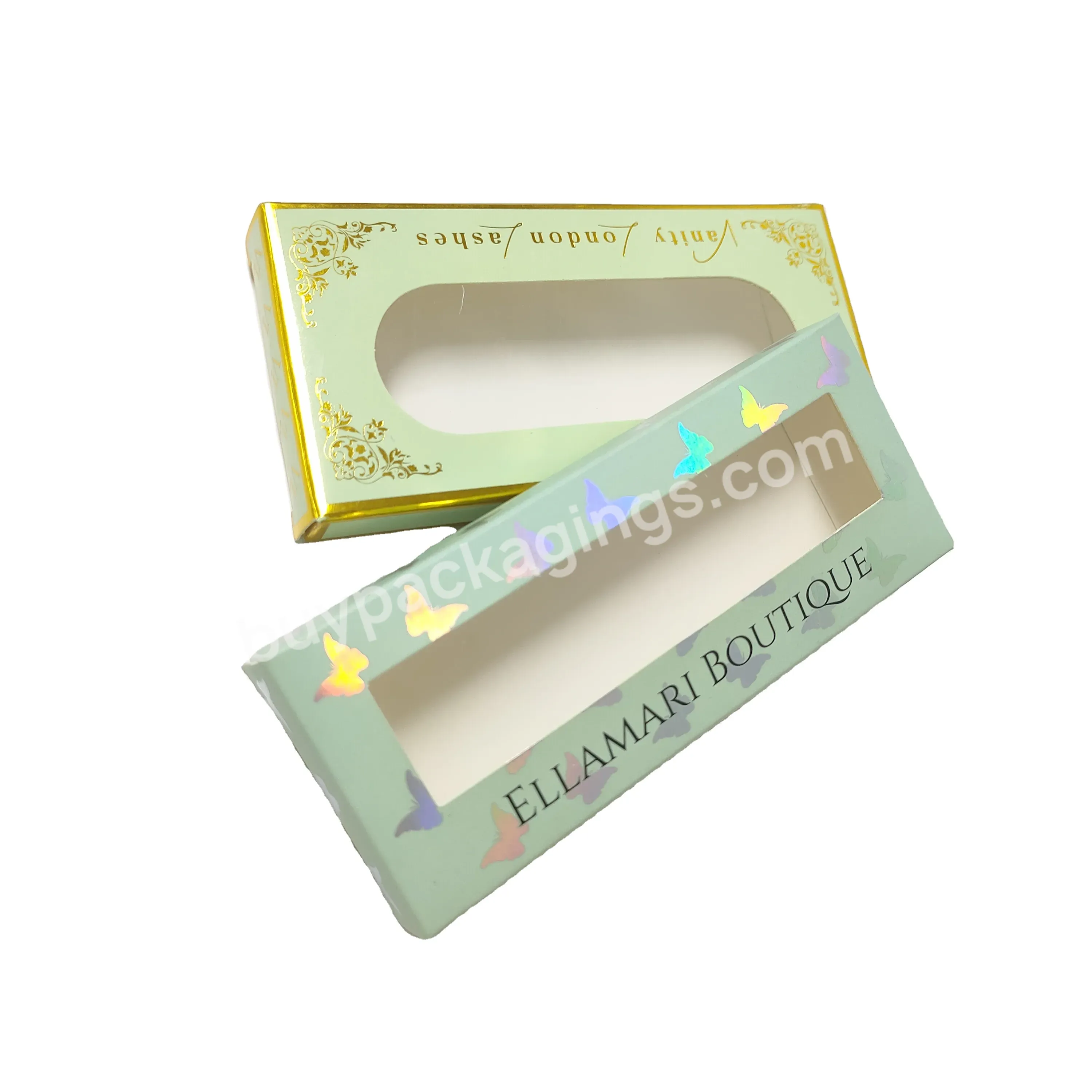 Beautiful 250gsm White Paper Cosmetics Box Custom For Eyelash Box Packaging