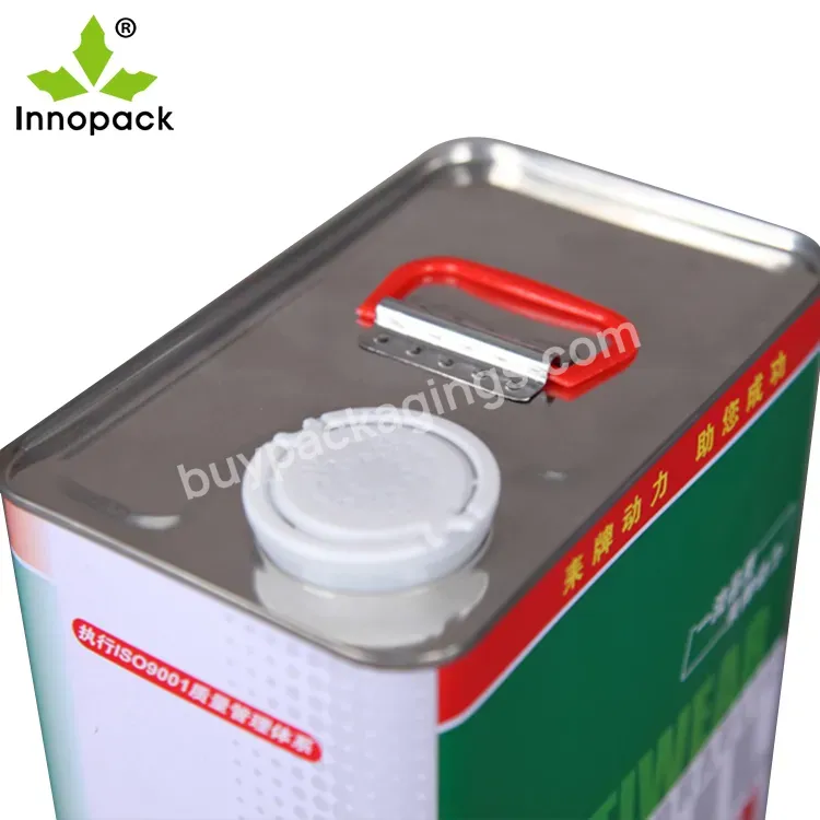 Beautiful Chinese Red Food Tin Metal Box With Clip Lid 1l Tin Box Olive Oil Small Tin Cans