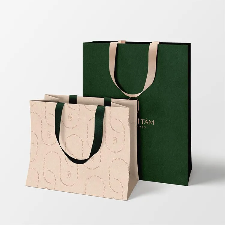 Bespoke Gift Kraft Paper Bag Manufacturer Women Bag Kraft Bag with Handle Packaging Packing Material Recyclable Customized Color