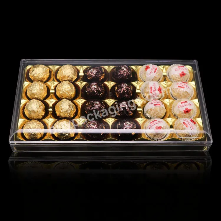 Best Clear Acrylic Gpps Gift Packaging Plastic Dessert Cake Container Soft Candy Chocolate Box For Cookie Ferrero Rocher