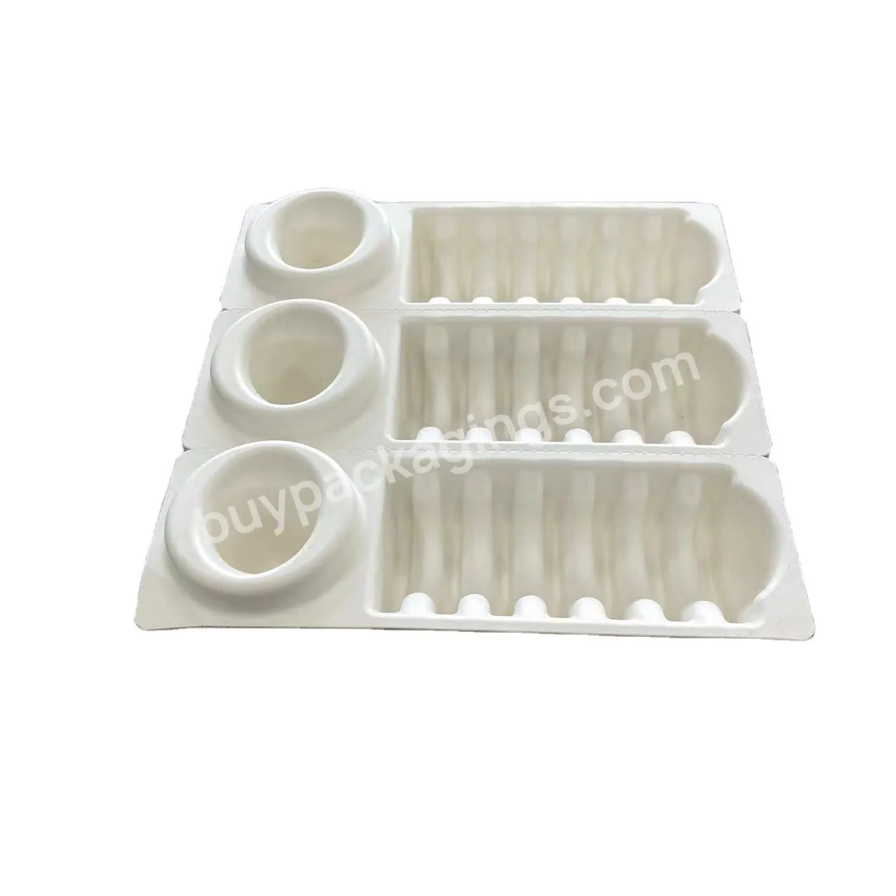 Best Eco-friendly Custom Logo Molded Pulp Molding Insert Tray Packaging Pulp Inner Tray From Bagasse Pulp