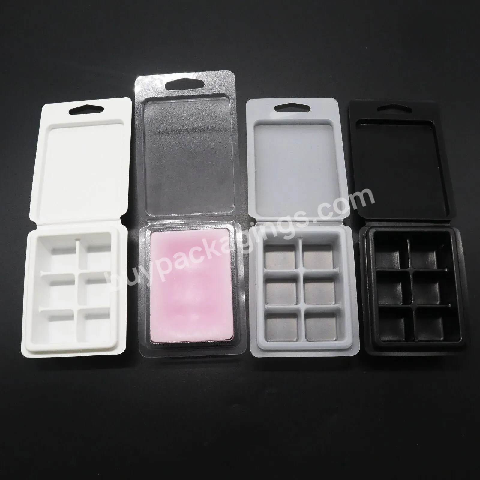 Best Price Custom Logo Matte Black/clear/white Clamshell Packaging Wax Melt For Candle